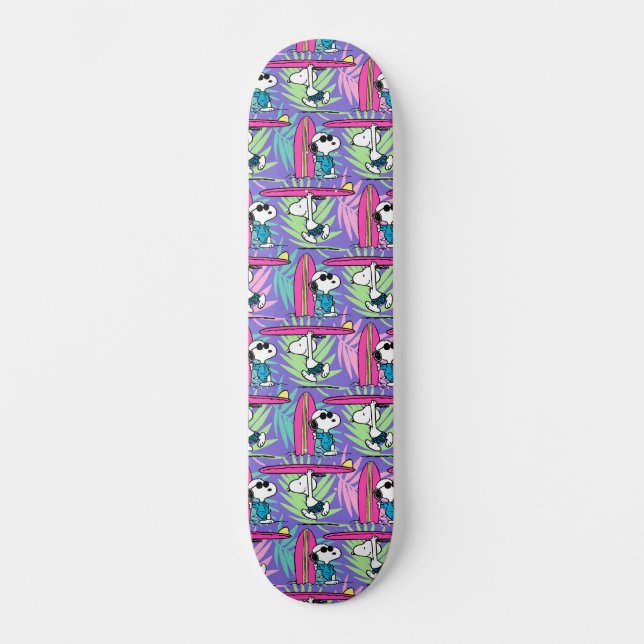 Skateboard Cacahuetes | Patrón Snoopy Purple Surf (Anverso)