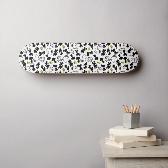 Skateboard Cacahuetes | Snoopy & Woodstock Shadow Pattern (Arte de pared (horz))