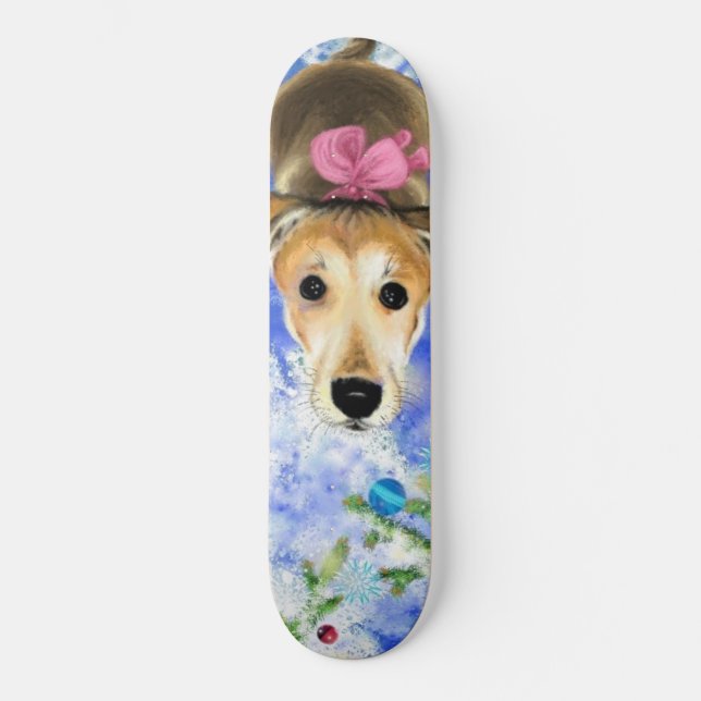 Skateboard Cachorro rosa con cinta rosa - Cuidada - (Anverso)