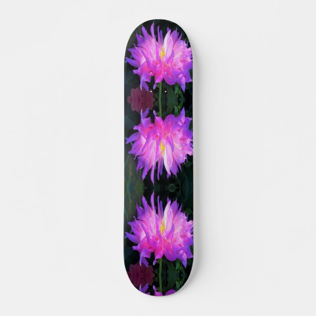 Skateboard Cactus Dahlia rosa y morado asombroso (Anverso )