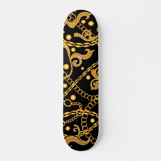 Skateboard Cadenas Doradas (Anverso )