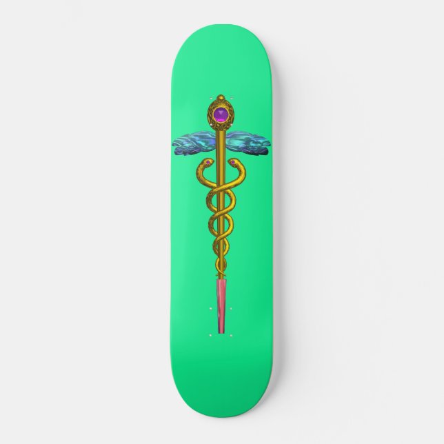 Skateboard CADUCEUS DE ORO, verde (Anverso)