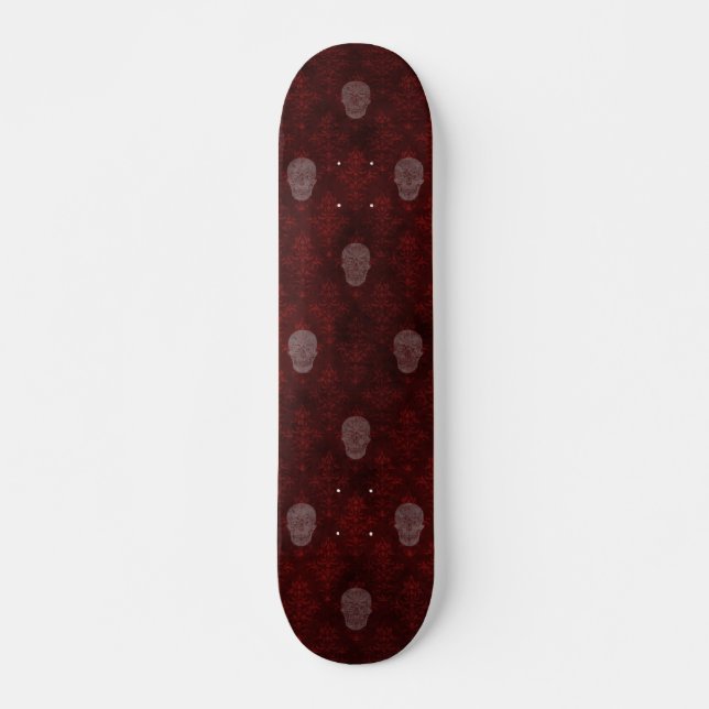 Skateboard Caer en rojo las Skulls victorianas (Anverso )
