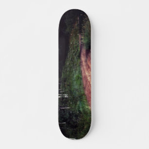 Skateboard Caer Una Curva En El Camino