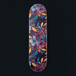 Skateboard Caída de la Marina de Borgoña Mostaza Acuarela Flo<br><div class="desc">Este elegante diseño artístico es perfecto para una mujer moderna y elegante. Tiene un patrón de ramo rojo borgoña pintado a mano, azul marino, amarillo mostaza, verde esmeralda y azul clásico de la cascada y otoño, flores y hojas sobre un simple fondo burdeos morado. Es artístico, moderno, rústico, bonito, único...</div>