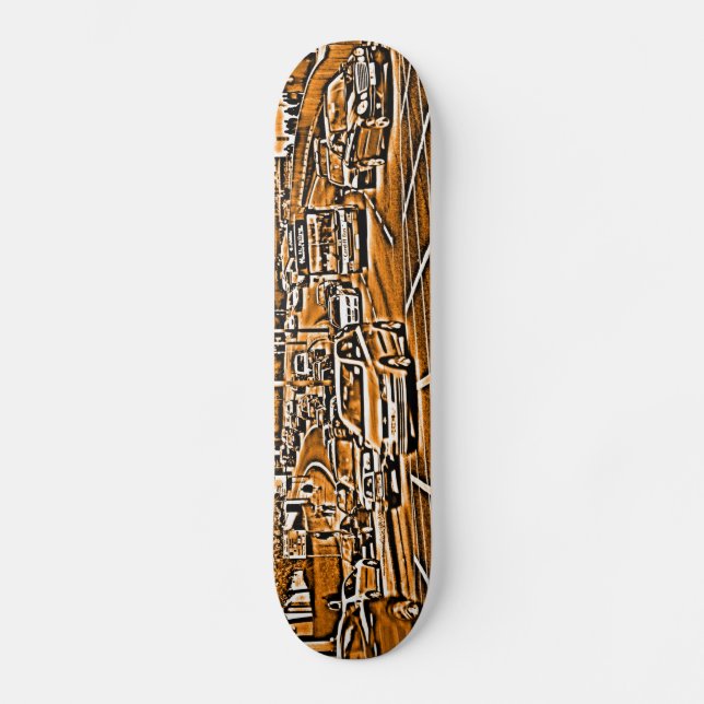 Skateboard Caja de conexiones en Naranja (Anverso)
