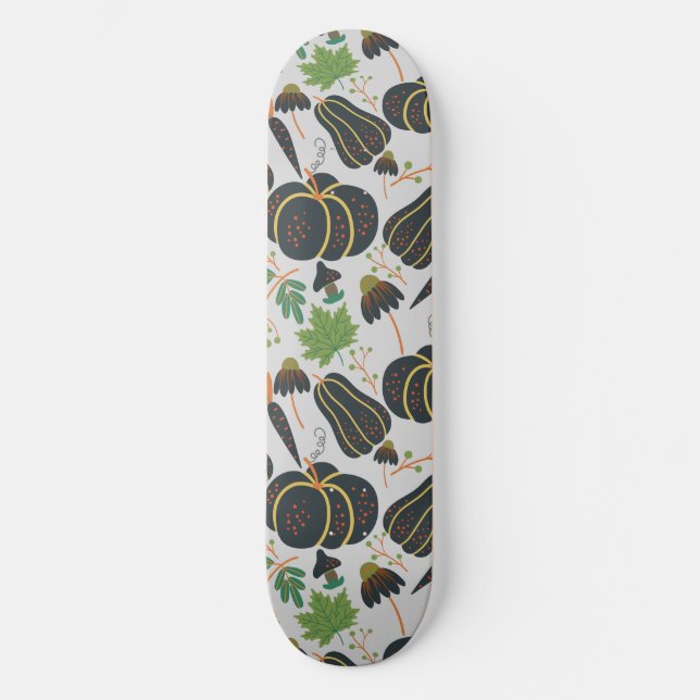 Skateboard Calabaza patrón de zanahoria sin soldadura negro y (Anverso)