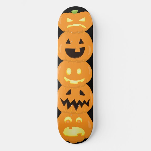 Skateboard Calabaza tallada Jack O'Lantern Halloween (Anverso)