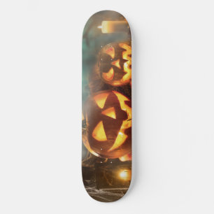 Skateboard Calabazas y murciélagos de Halloween