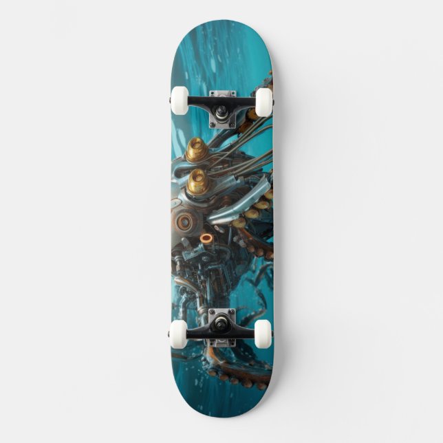 Skateboard Calamar con armadura de vapor (Anverso)
