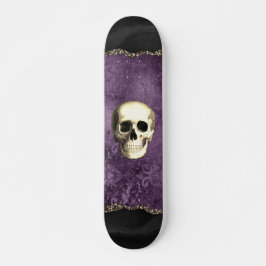 Skateboard Calavera afligida Glam gótico oscuro morado morado