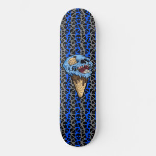 Skateboard Calavera aleatoria Helado azul Crema de cráneo Gra