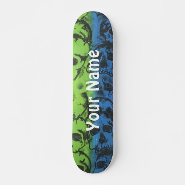 Skateboard - Calavera arcoiris - Personalizar con  (Anverso )