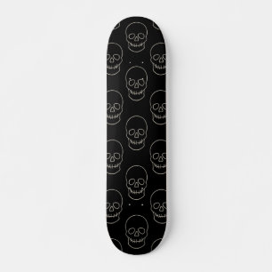 Skateboard Calavera - Blanco negro y blanco hueso