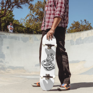 Skateboard Calavera - Cabeza malvada con serpiente