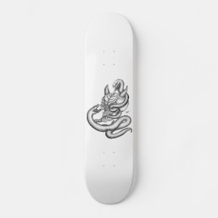Skateboard Calavera - cabezas del diablo con serpiente