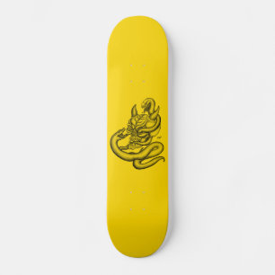 Skateboard Calavera - cabezas del diablo con serpiente
