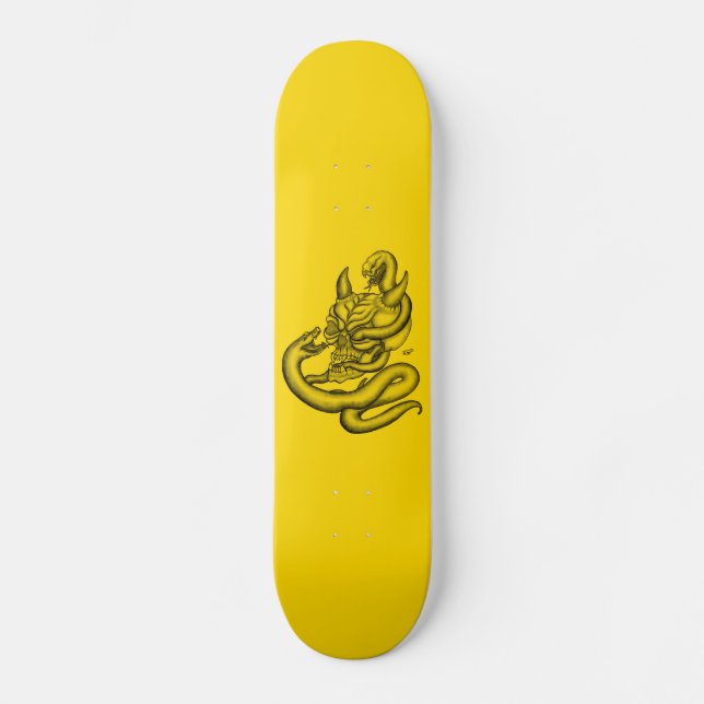 Skateboard Calavera - cabezas del diablo con serpiente (Anverso)