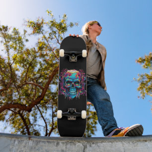 Skateboard Calavera colorida