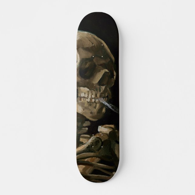 Skateboard Calavera con arte Vicente van Gogh (Anverso )