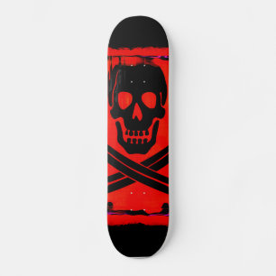 Skateboard Calavera con Espadas Cruzadas Arte Espeluznante