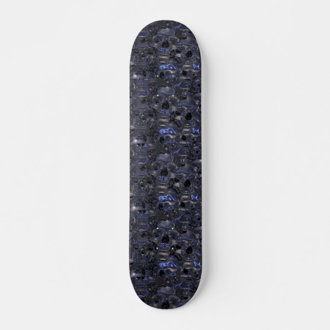 Skateboard Calavera cromada y huesos (Anverso )