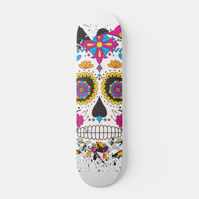 Skateboard Calavera de azúcar dia de los muertos (Anverso)