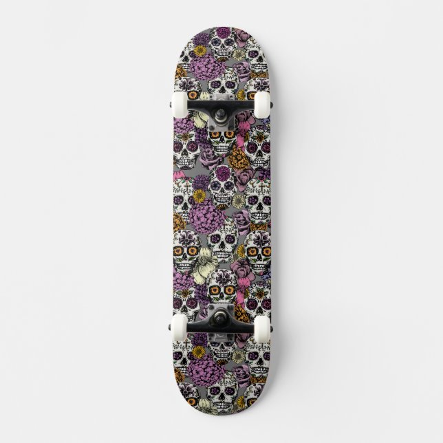 Skateboard Calavera de azúcar en la cubierta de la placa de e (Anverso)
