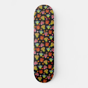 Skateboard Calavera de Azúcar Floral