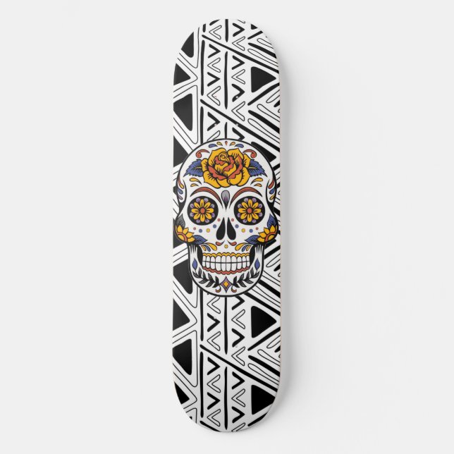 Skateboard Calavera de azúcar mexicana (Anverso)