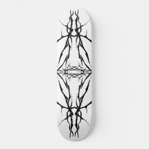Skateboard Calavera de Ciervo Tribal Negro Diseño de Caza
