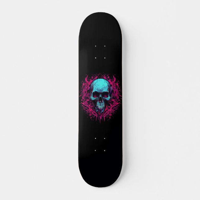 Skateboard Calavera de cráneo negro (Anverso )