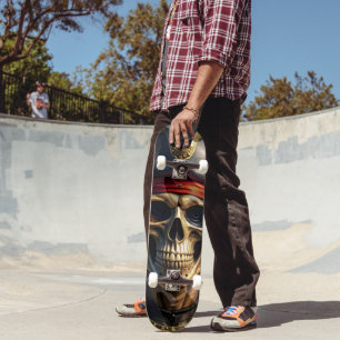 Skateboard Calavera de pirata malvado