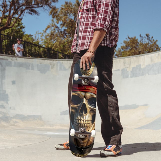 Skateboard Calavera de pirata malvado (Exterior 2)