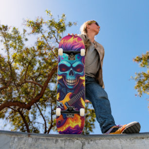 Skateboard Calavera de Punk Rock