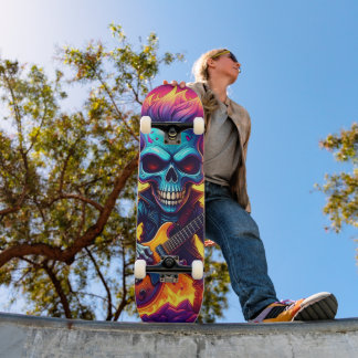 Skateboard Calavera de Punk Rock