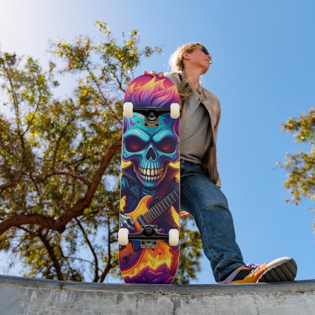 Skateboard Calavera de Punk Rock (Exterior 1)
