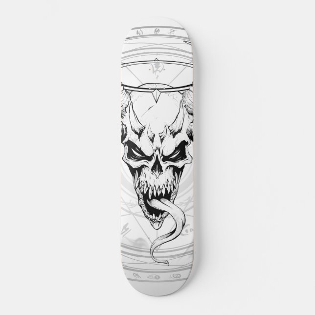 Skateboard Calavera devina de la muerte (blanca) (Anverso)