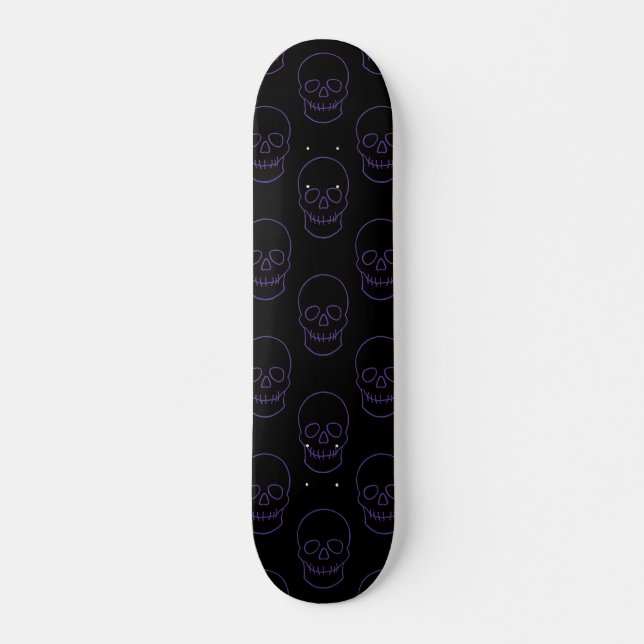 Skateboard Calavera en morado y negro (Anverso )