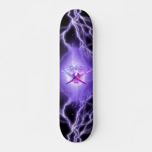 Skateboard Calavera Espadas Cruzadas