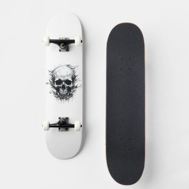 Skateboard Calavera Esqueleto Gótico (Anverso)