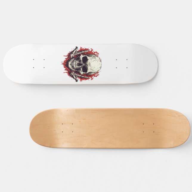Skateboard Calavera gótica vintage (Horz)