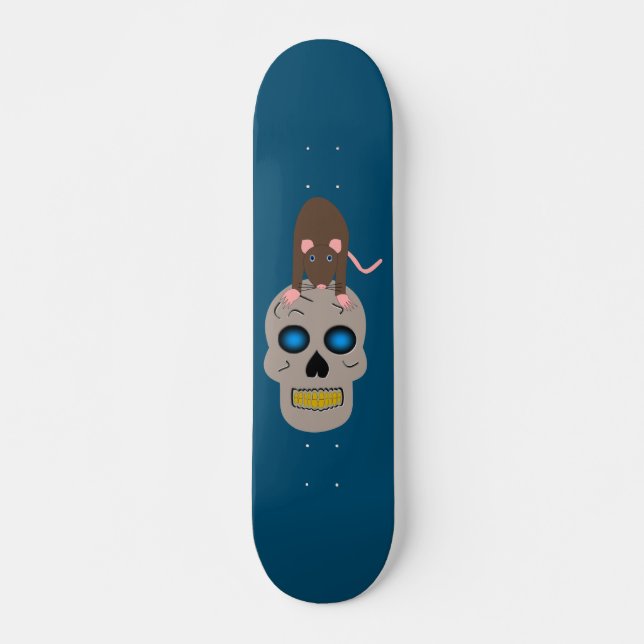 Skateboard Calavera gótica y Rat Halloween (Anverso )