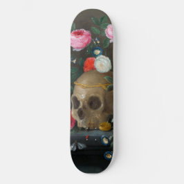 Skateboard Calavera gótica y Rosas Funky Grunge oscuro