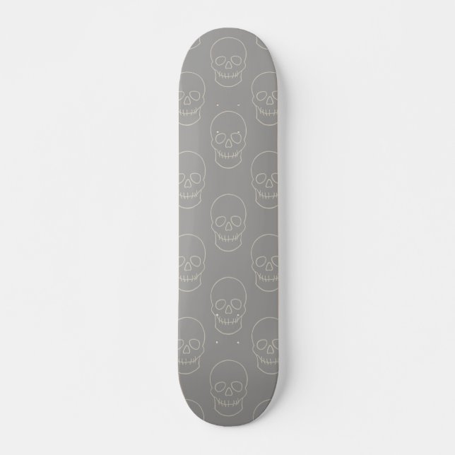 Skateboard Calavera - Gris fantasma y blanco óseo (Anverso )