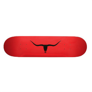 Skateboard Calavera Longhorn negra y roja