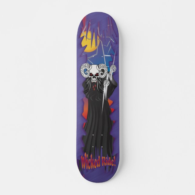 Skateboard Calavera malvada (Anverso )