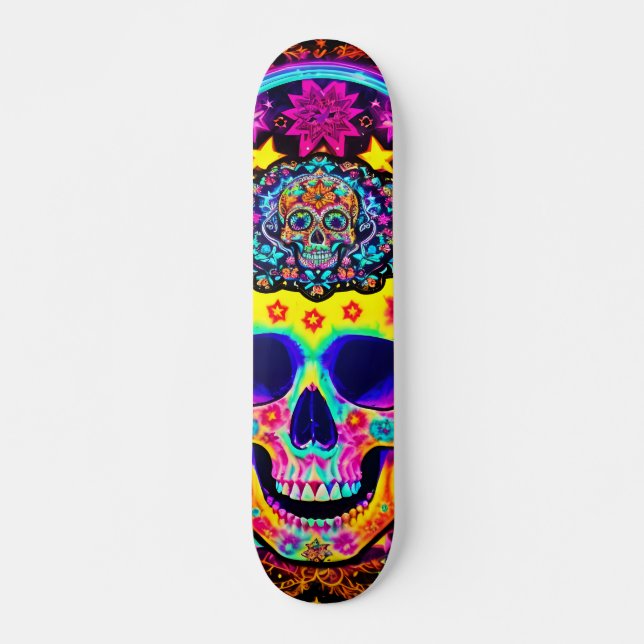 Skateboard Calavera psicodélica (Anverso )