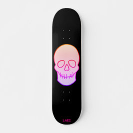 Skateboard Calavera - resplandor de neón