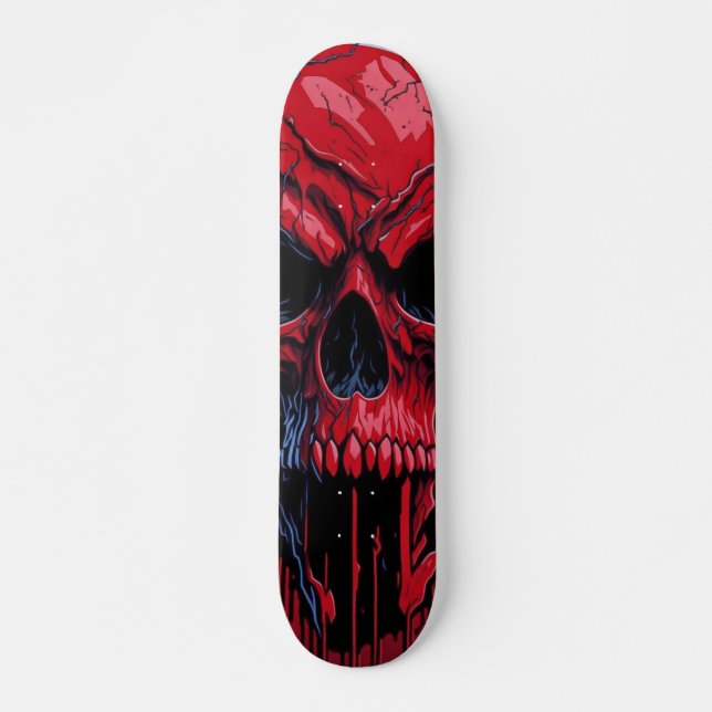 Skateboard Calavera Roja y Negra - Diseño de Calaveras Numb # (Anverso )